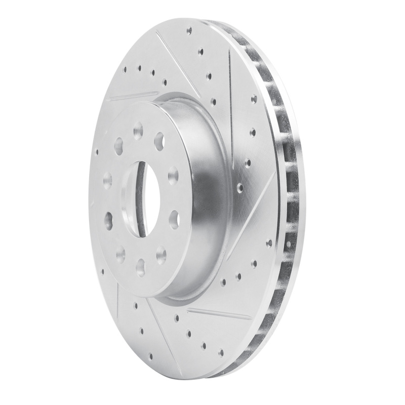 Cadillac CT5 Brake Rotor (1) - Front Right - R1 Concepts - Drilled & Slotted - Silver - `16-`25
